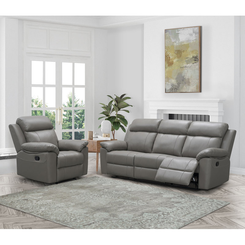 Ensemble de salon inclinable 2 pièces Avalee, Polyester gris