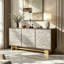 Table buffet en acier inoxydable Shell