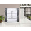 Façade avant extérieure portes doubles en métal / deux fenêtres en verre graphite gris graphite 1105/2 fenêtres extérieures latérales / entrée moderne à droite avec porte active 100 po x 80 po-111445100-111445097