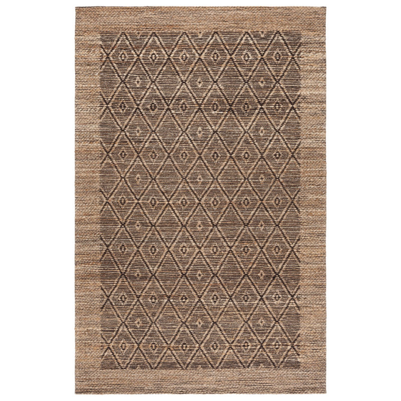 Natural Fiber 563 Jacquard Performance Geometric Rug, Square 6'