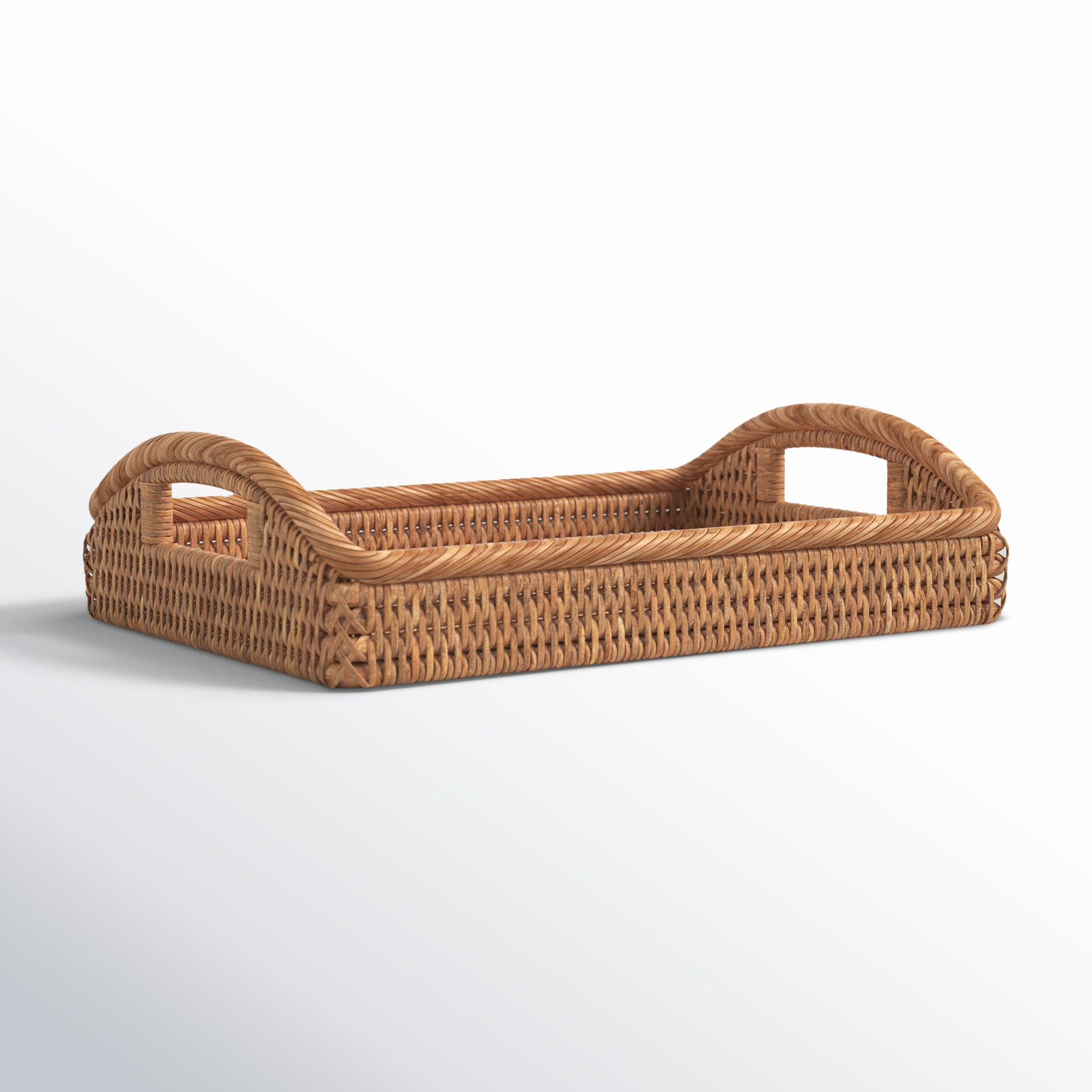 Panya Rattan Tray - Set of 1, Honey Brown