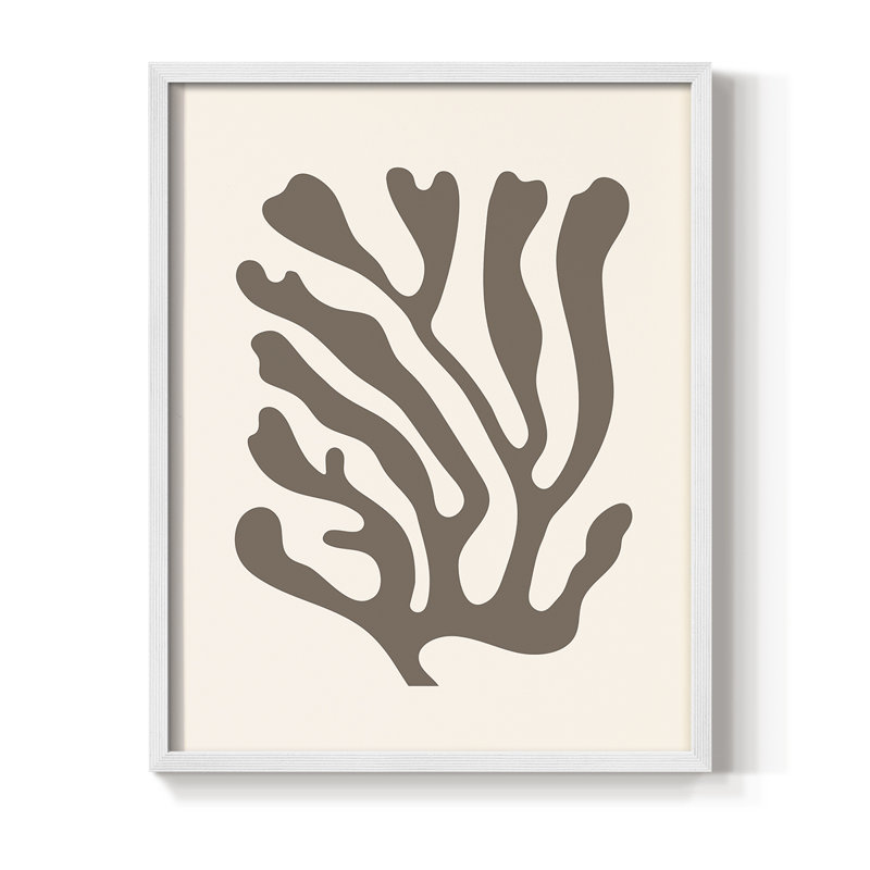Matisse CCXXXII Framed Print - Solid Wood, White, 14" H x 11" W