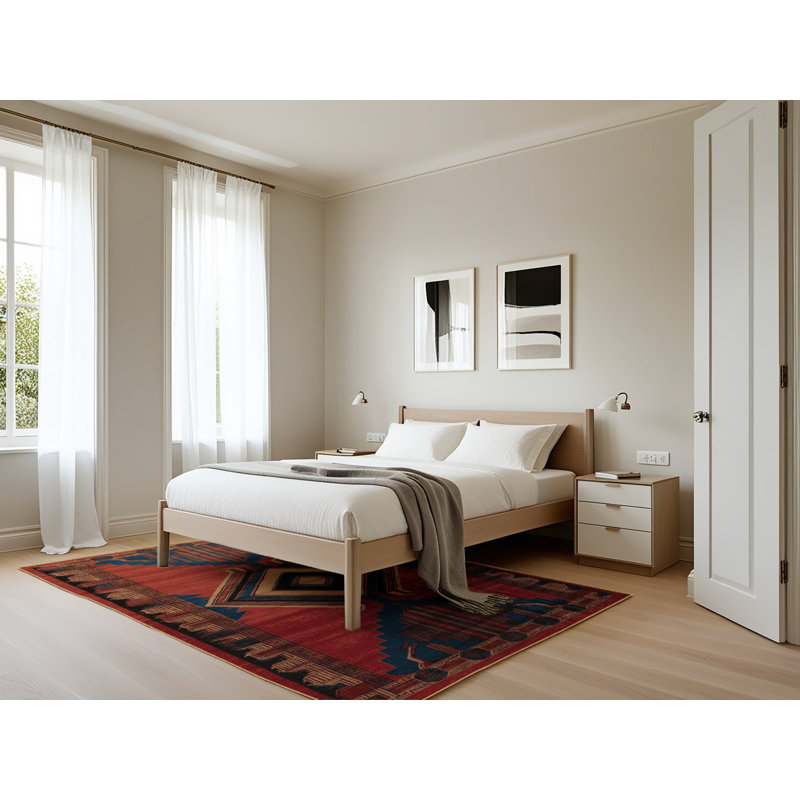 Tapis art déco brun lavable à la machine, Rectangle 5 pi x 7 pi