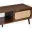 Meuble télé 78 po pour téléviseur de 70 à 79 po, chambre à coucher console ou espace de vie, tablette ouverte et rangement couvert, charnières à fermeture en douceur, poignée à tirer, qualité de fabrication en bois massif, meuble teinté en noyer teinté,