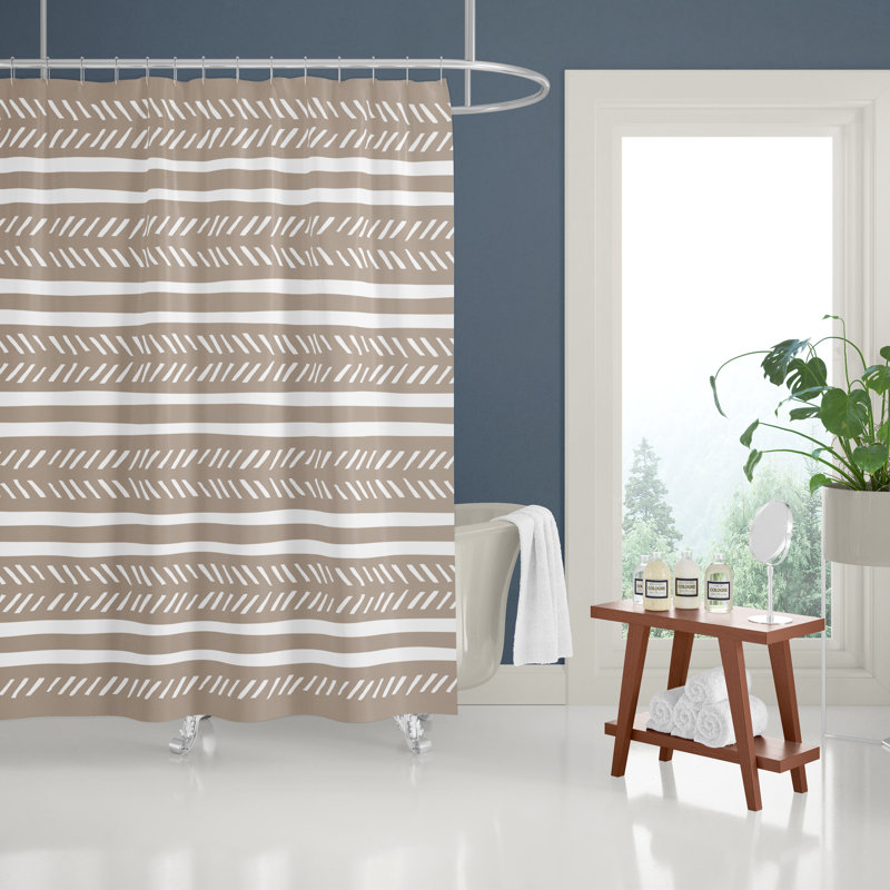 Rideau de douche, Beige / Blanc