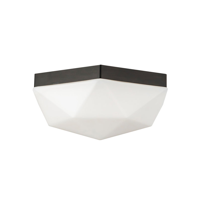 Arlenne Glass Flush Mount, Matte Black