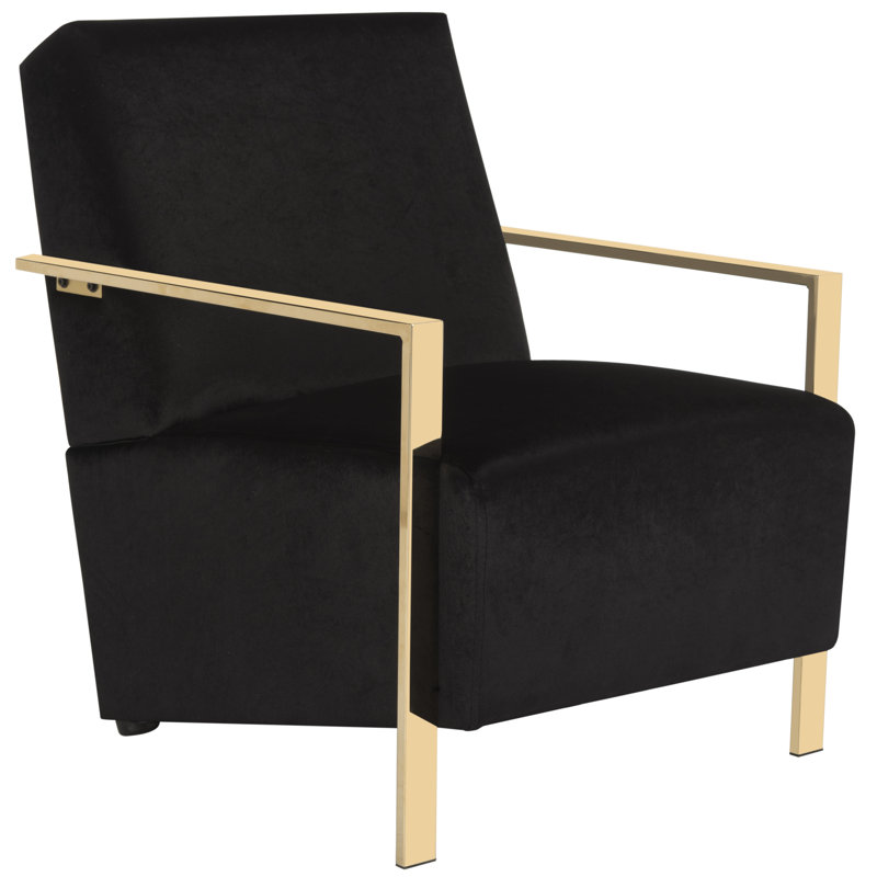 Fauteuil Skye en polyester de 67,31 cm de large, Noir