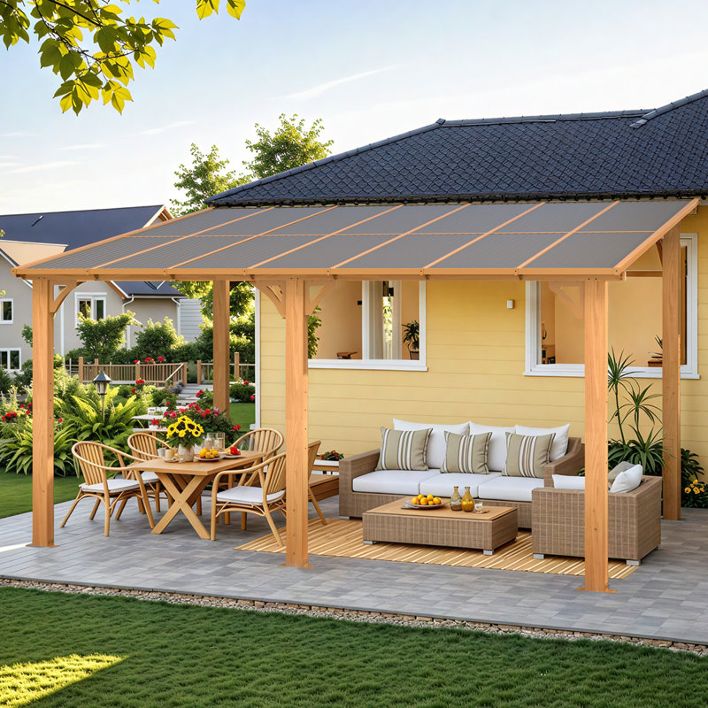 14' X 10' Outdoor Wood Gazebo For Patio