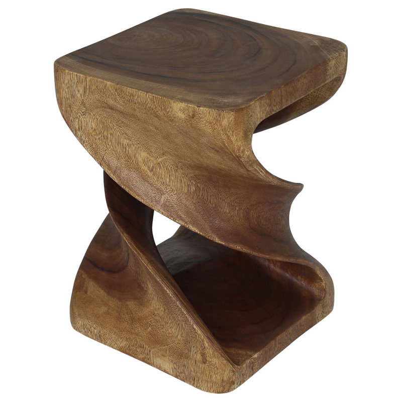 Ahliya Solid Wood Block End Table Set, Walnut, 20" H x 15" W x 15" D