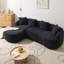 Canapé modulaire à compression en L de 99 po avec méridienne incurvée en forme de L, canapé modulaire en chenille sans os avec mousse 30D haute densité et 4 coussins, canapé-lit minimaliste pour le salon-1793236820