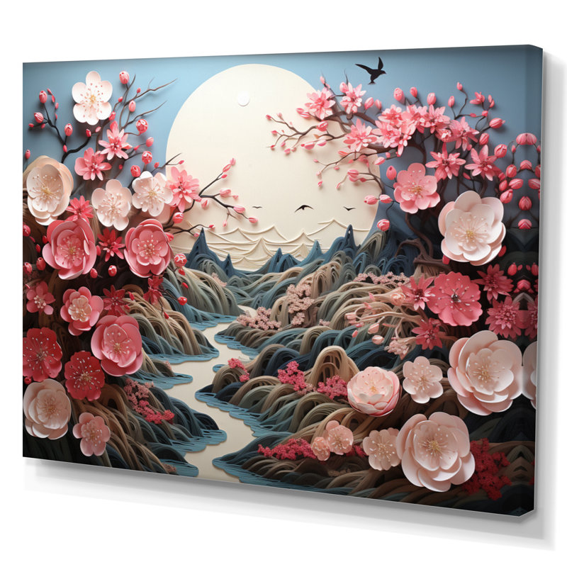 Art asiatique, élégance orientale V - impression, Toile tendue, H 34 po x l 44 po x P 1,5 po