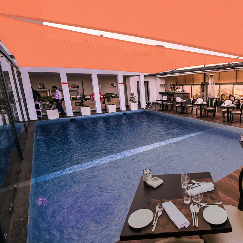 Yescom 20' x 23" Rectangular Shade Sail, Bright Orange, 276" W x 264" L 