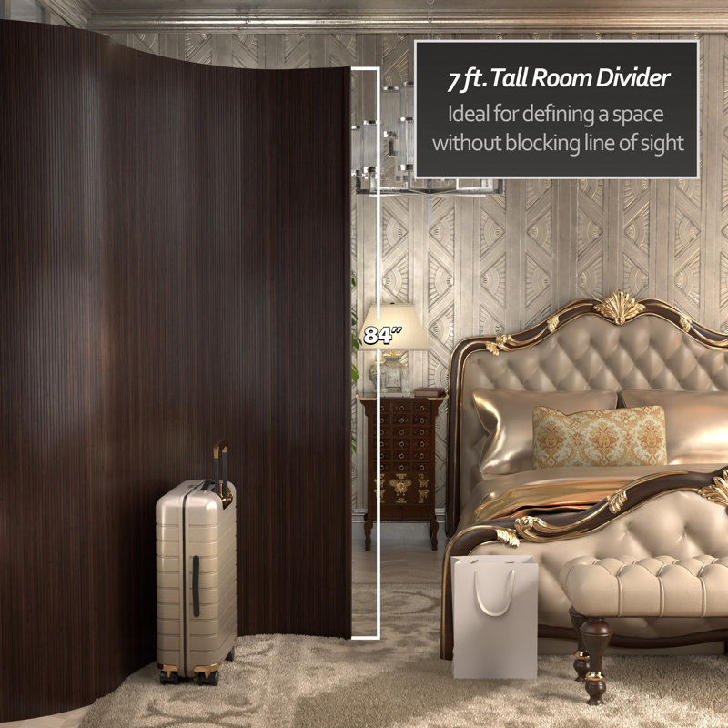 Siena Rolling Bamboo Room Divider, Dark Mocha, 7 ft. Tall