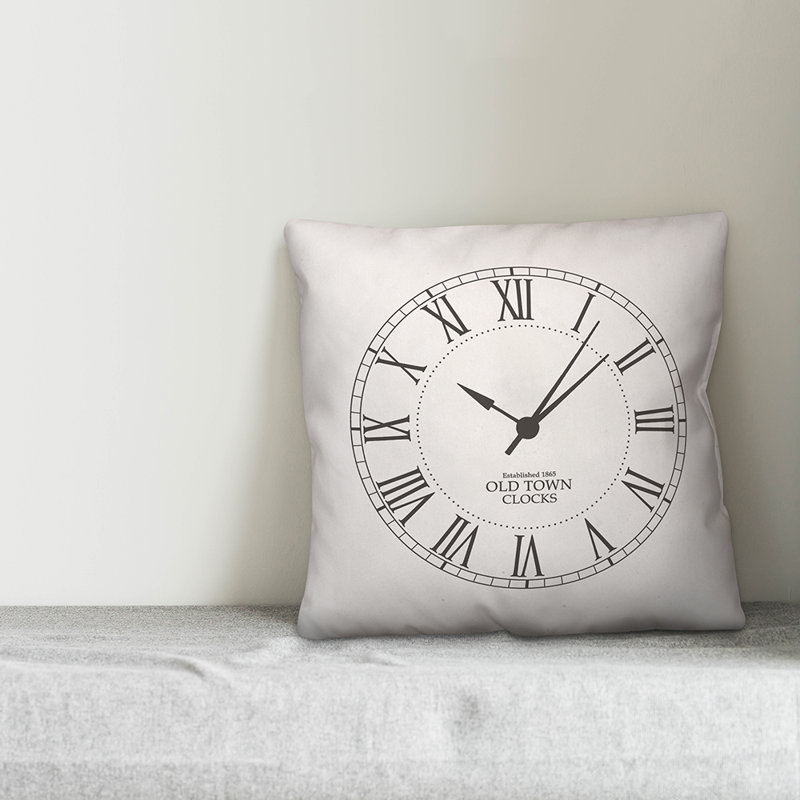  Vintage Clock Face Throw Pillow