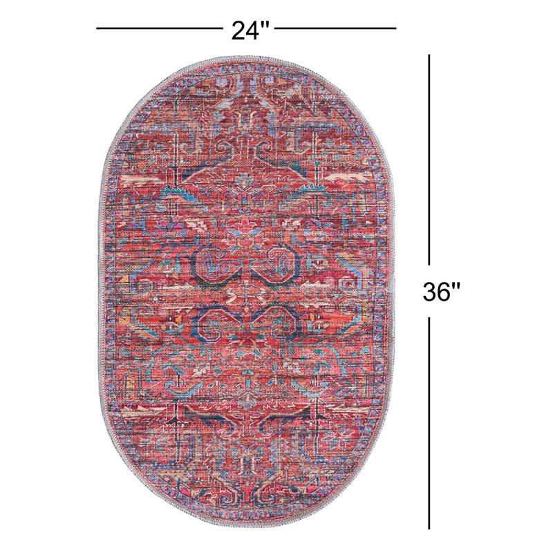 Tapis rouge / bleu Haglund, Ovale 2 pi x 3 pi 1 po