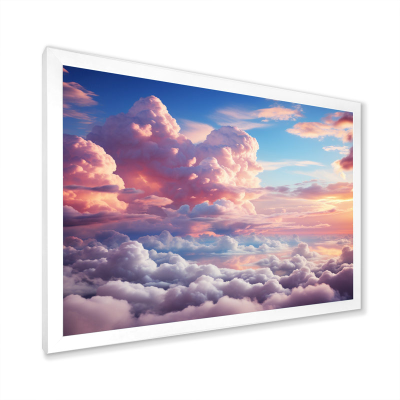 Paysage de rêve pastel pêche - imprimé, Cadre photo blanc, H 16 po x l 32 po x P 1 po