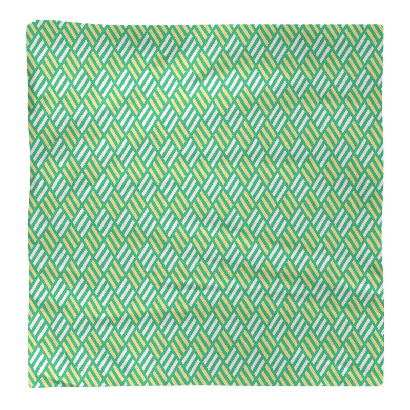 Polyester Striped Square Napkin, Green/Yellow, 0.1" H x 10" W x 10" D, Polyester Twill