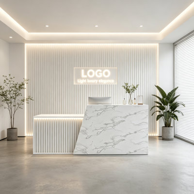 Bureau de réception moderne avec comptoir verrouillable