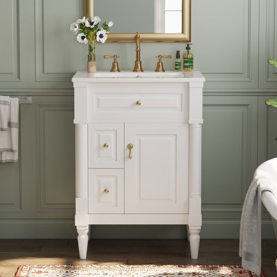 24 Inch Bathroom Vanity With Sink,white