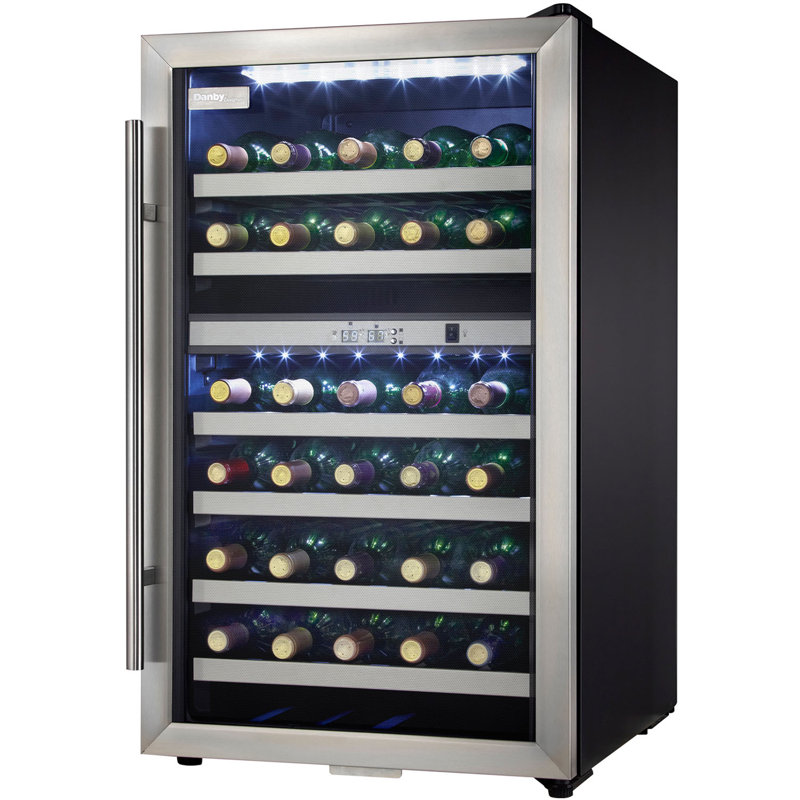Stainless Steel Dual-Zone 38-Bottle Wine Cooler