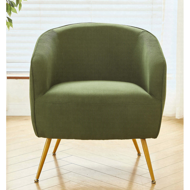 Fauteuil d'appoint en velours côtelé, Vert
