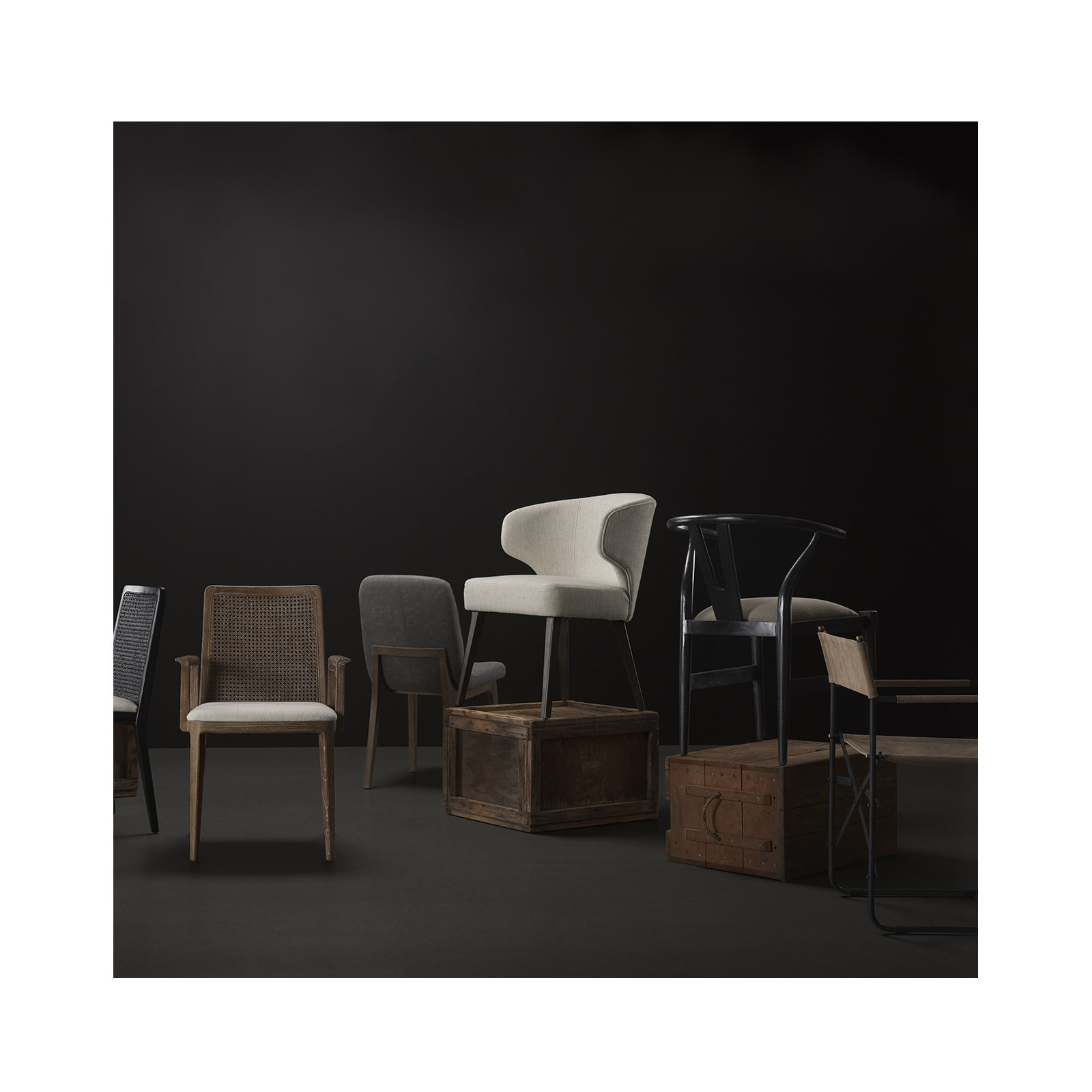 Farringdon Cotton Side Chair in Brown, Black, Black