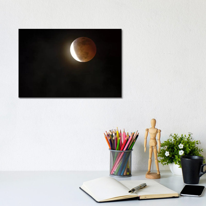 Usa, California, San Luis Obispo County. Full Blood Moon Lunar Eclipse. by Jaynes Gallery - Wrapped Canvas Print