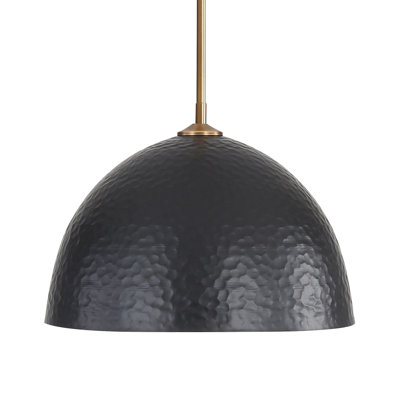 Felix Large Pendant in Modern Brass with Russet Clay