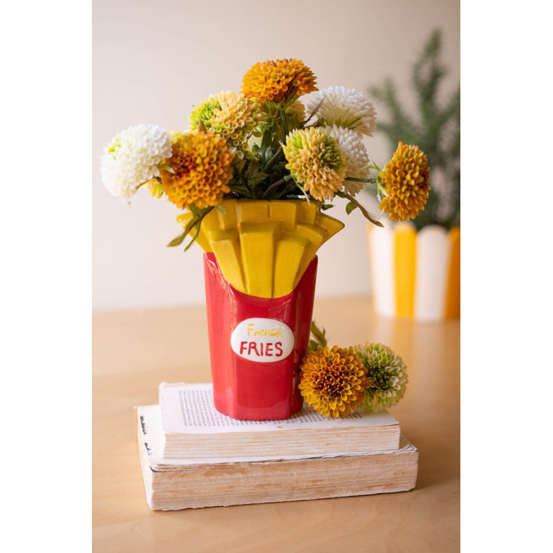  Vase en céramique frite 8 po H