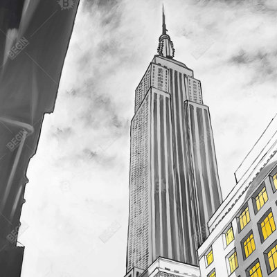 " Outline Of Empire State Building "