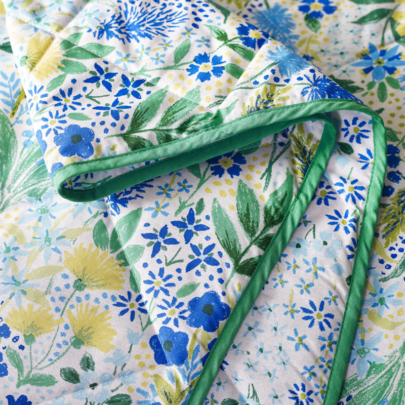 Tilly Floral Fully Reversible Bedspread, Blue