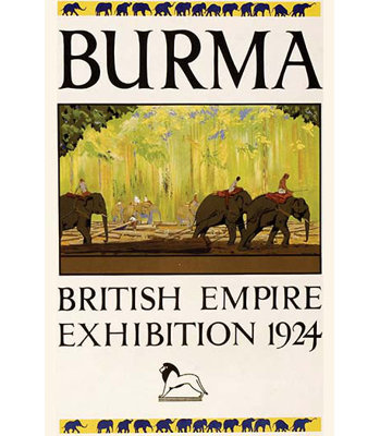 « british empire exposition birmanie », affiche rétro
