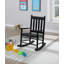 Chaise berçante pour enfant en bois massif à dossier à lattes Mangassa - noir-819799644