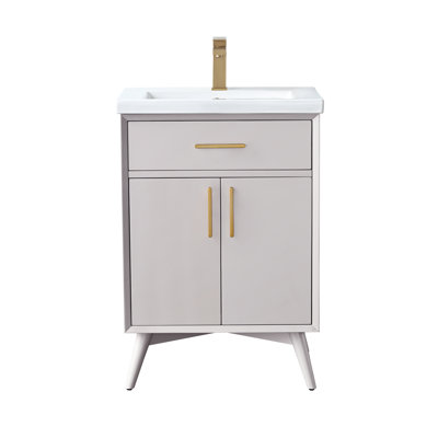 Ensemble de meuble-lavabo simple 24 po avec plateau en céramique Lalena