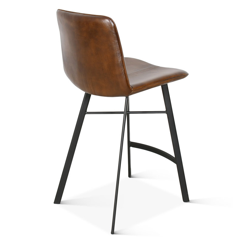 Brisbane Murphy Counter Chair In Chestnut Leather