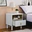 Commode de chevet avec tiroir pratique et tablette - table de construction moderne en bois avec rangement ouvert-785749237