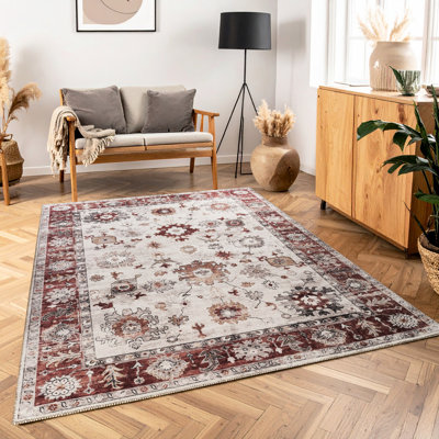 Tapis de 2,39 m x 1,83 m, multicolore, 100 % coton, résistant aux animaux, idéal pour le bureau et la chambre, rafraîchit le salon