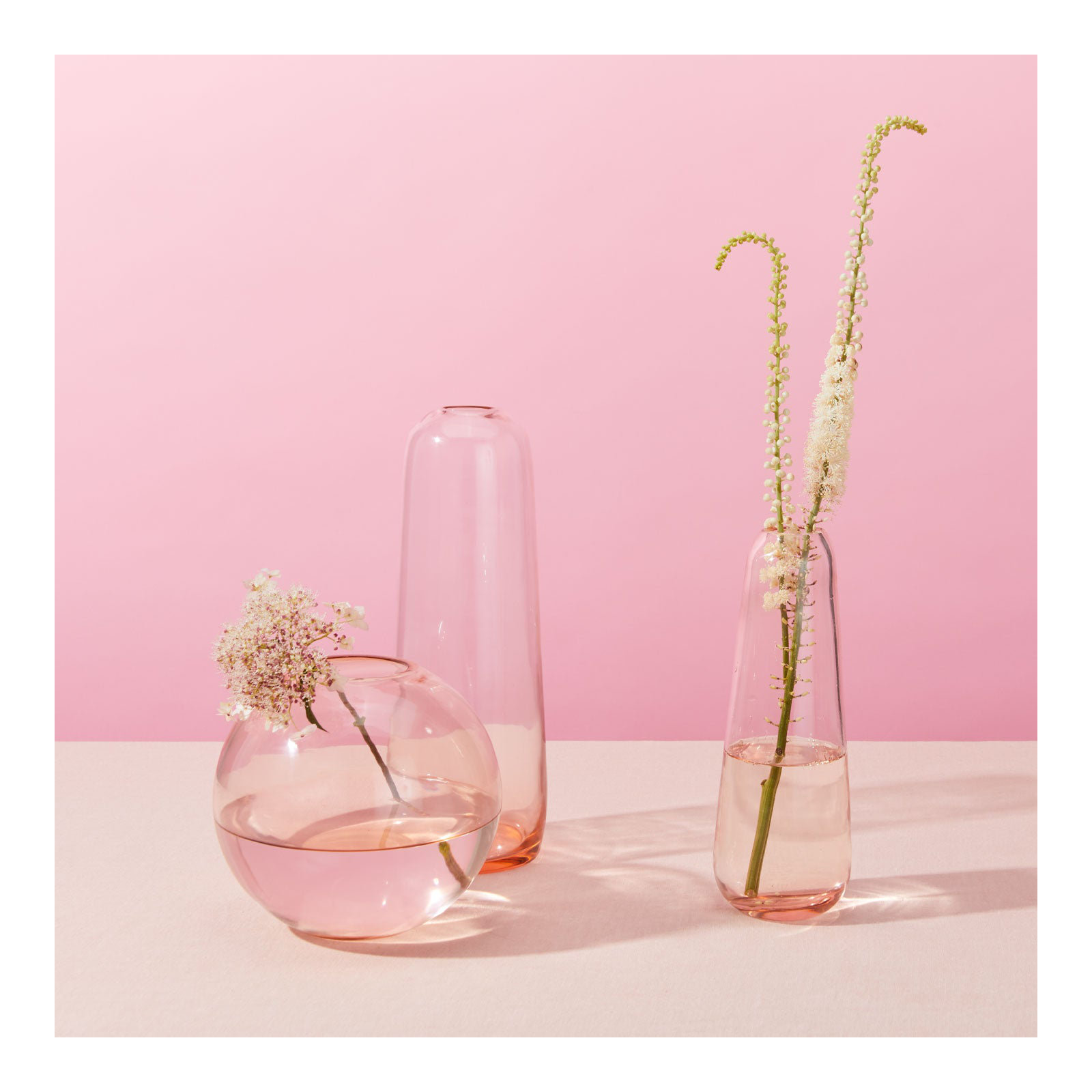 Aurora 9'' Glass Table Vase, Blush