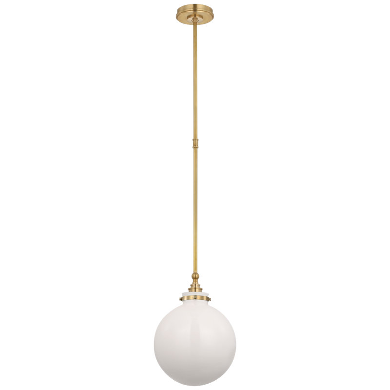 Parkington 1 - Light Pendant, Antique-Burnished Brass, Clear Glass, 17.75" H x 14" W x 14" D