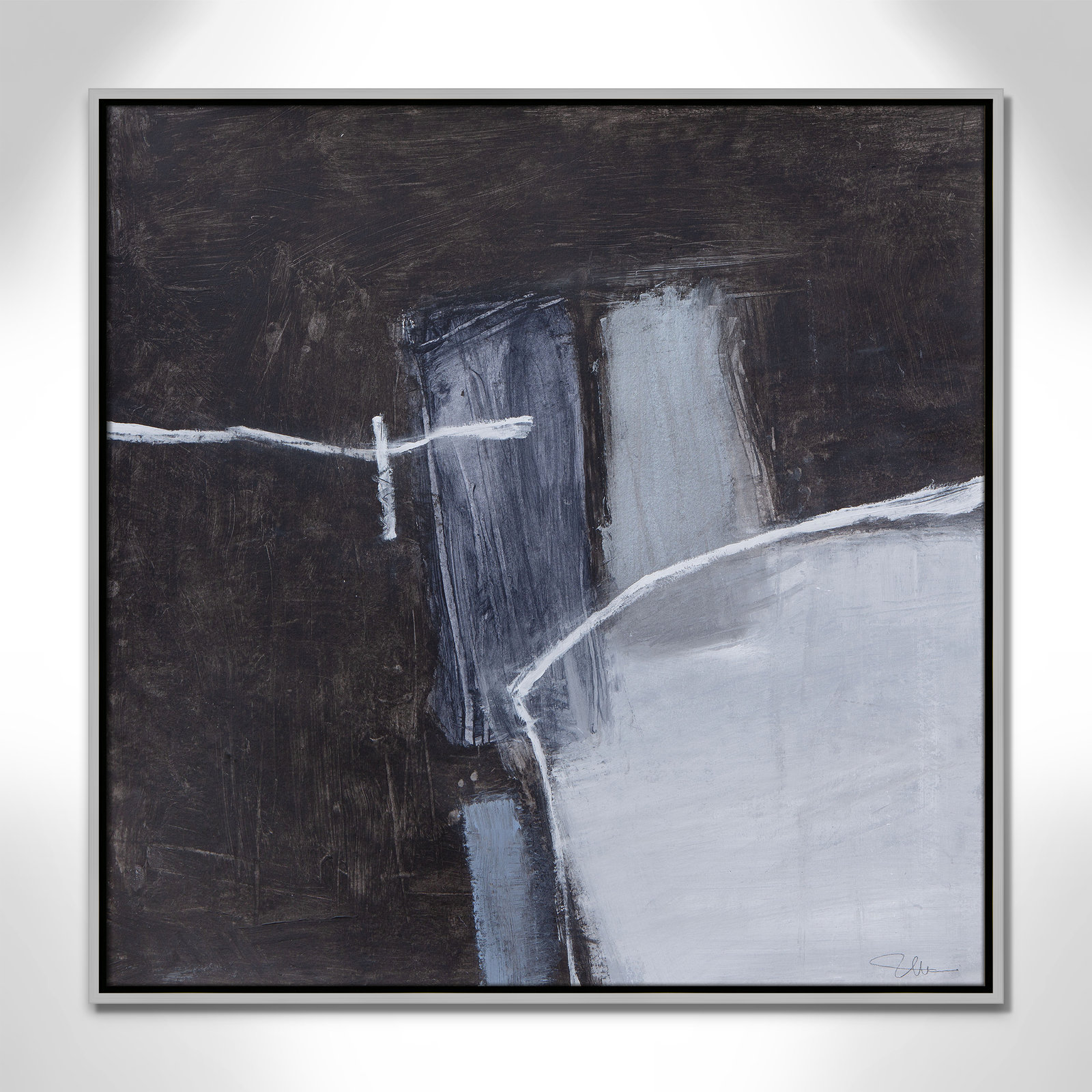 Casa Fine Arts "Graphite Gemstones I" Print, Silver, 31.5" H x 31.5" W