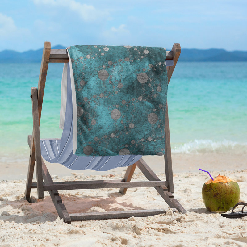 Serviette de plage planètes et étoiles, Bleu sarcelle