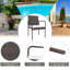 Chaises de salle à manger d'extérieur en rotin avec accoudoirs et coussins moelleux 4 pièces Patiojoy