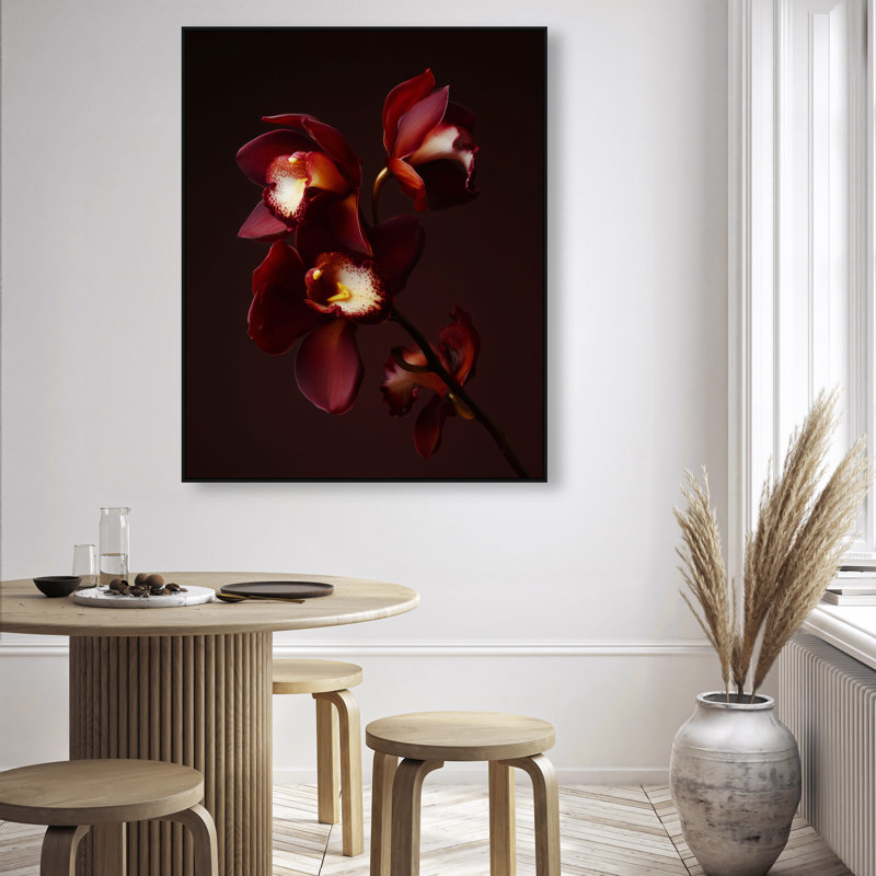 Ruby Bloom Print by Oliver Gal, 46" H x 37" W, Black Floater Frame