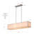 Wanakah 48-Inch 6 - Light Kitchen Island Linear Chandelier Textured Linen White Shade Reflector bottom