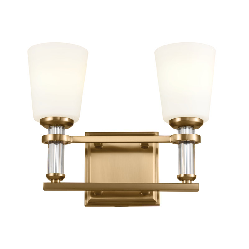 Luminaire de salle de bain, Laiton naturel brossé, 2
