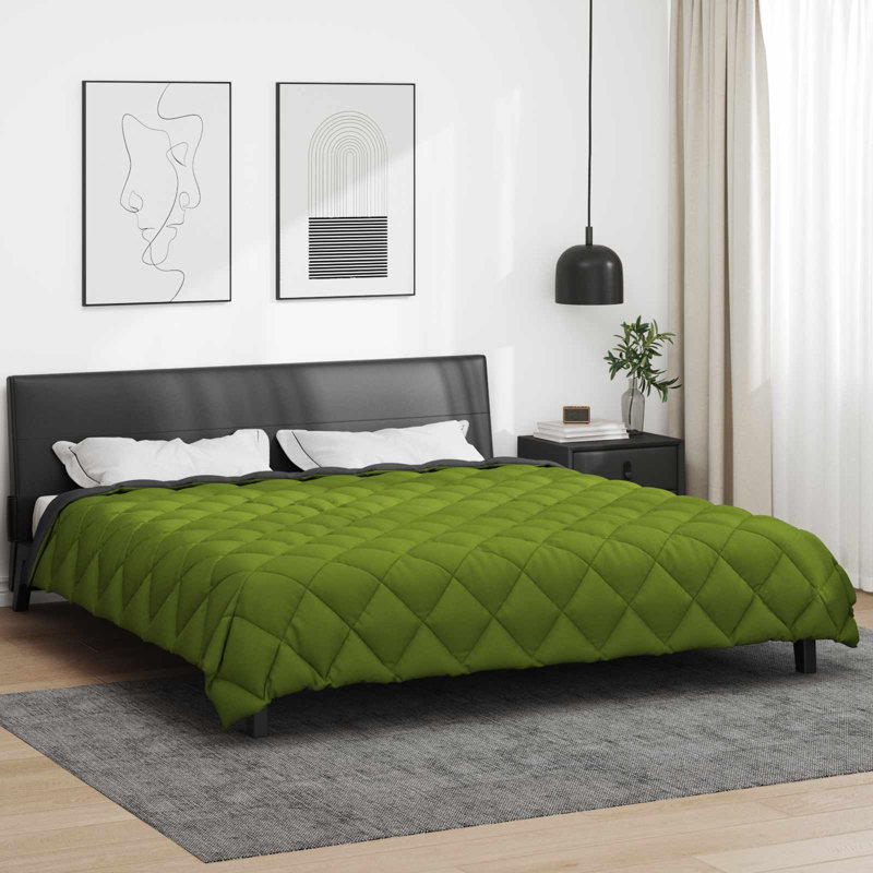  Winter Duvet Green And Anthracite 220 X 260 Cm Microfiber, Double