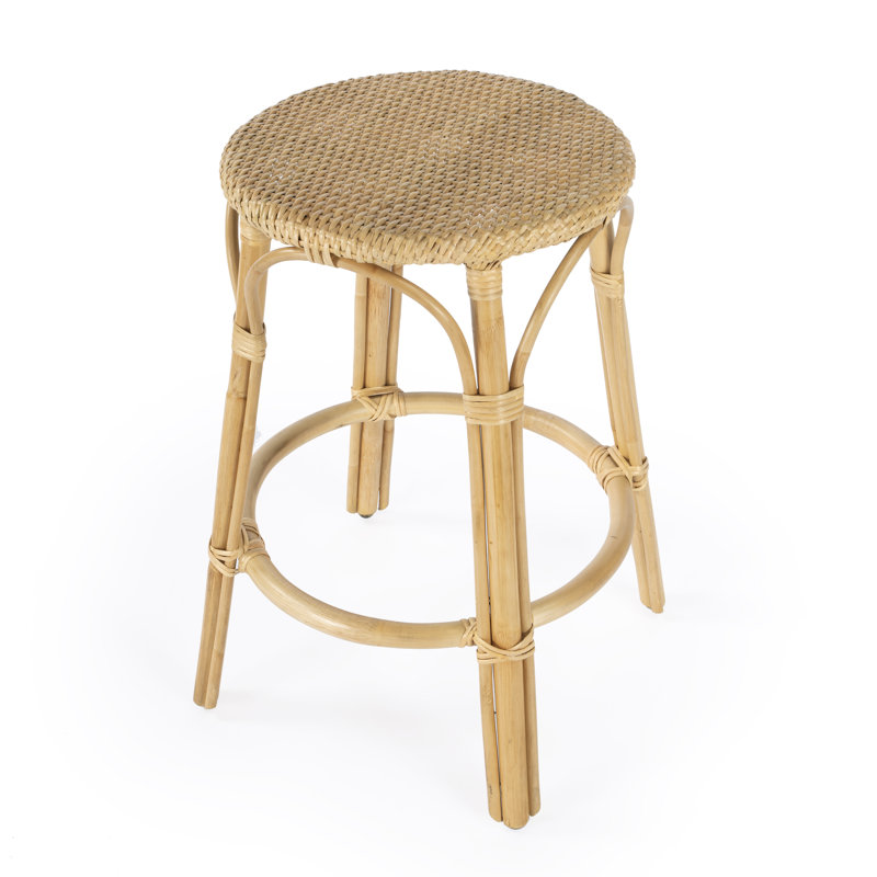 Tabouret de comptoir en rotin 24 po Alastair - Naturel / Structure en rotin naturel, Naturel / Cadre en rotin naturel