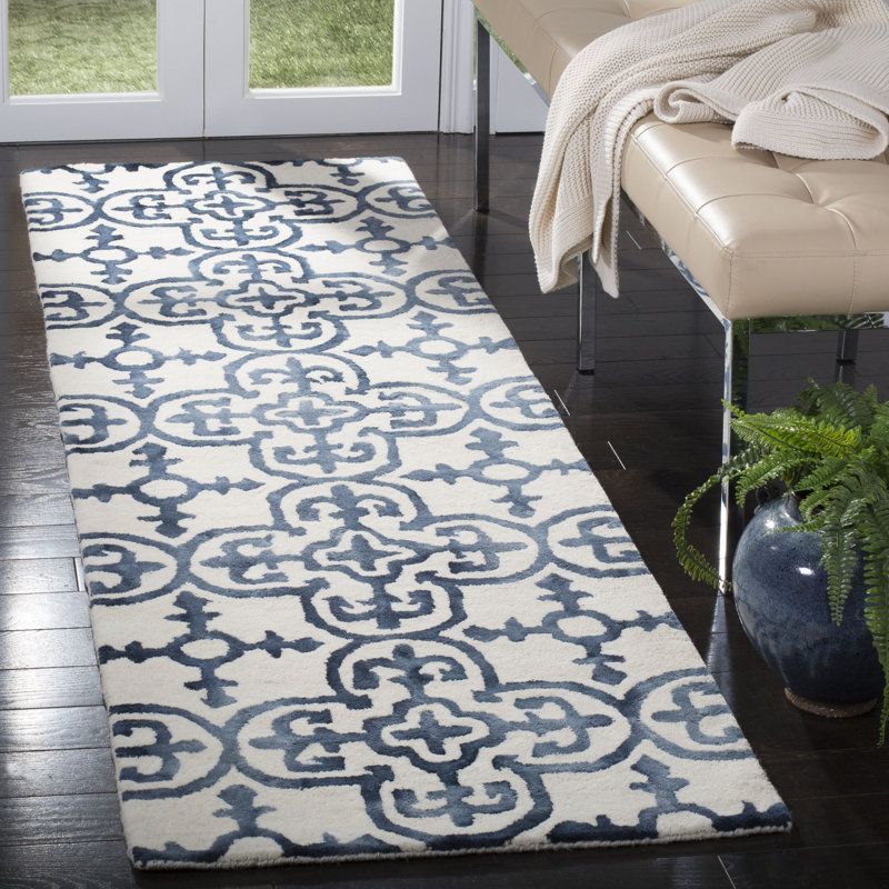 Lumsden Hand Tufted Wool Geometric Rug, Runner 2'3" x 12'