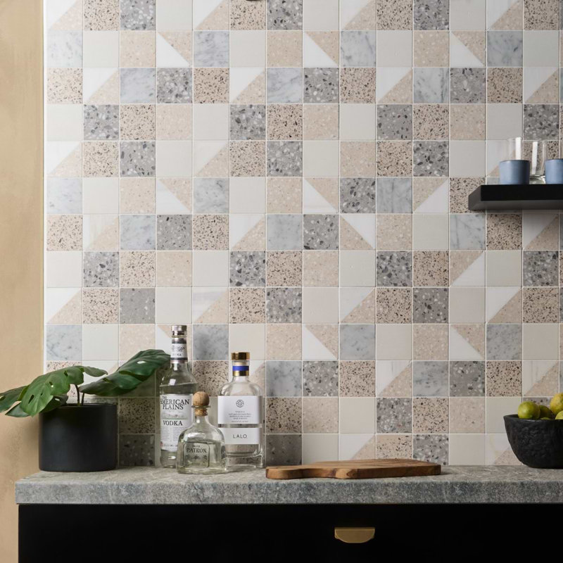 Elizabeth Sutton Artem Mosaic Tile, Swan White;Cream
