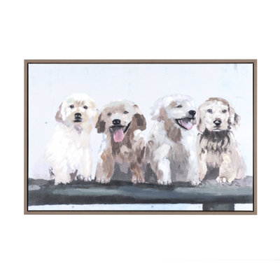 Doodling Dogs Framed Canvas Wall Art